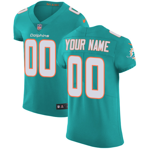 Men's Miami Dolphins Aqua Green Team Color Vapor Untouchable Custom Elite NFL Stitched Jersey